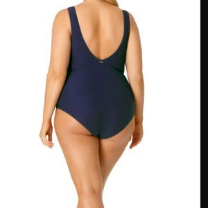 Anne Cole Twist Front One Piece Swimsuit Size 18W